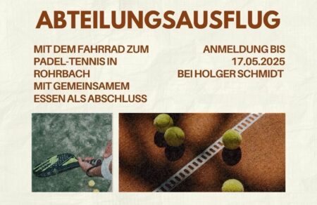 Abteilungsausflug am 24. Mai – Mit dem Fahrrad zum Padel-Tennis