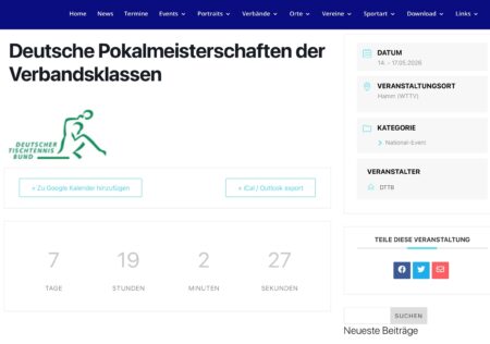 Deutsche Pokalmeister-schaften 14. – 17. Mai in Hamm – Unsere 1. und 2. Mannschaft sind dabei